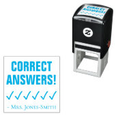 Auto-encreur "RÉPONSES CORRECTES !" Marquage du tampon en caout (En situation)