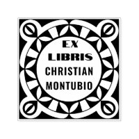 Tampon de livre géométrique Ex Libris - auto-encre