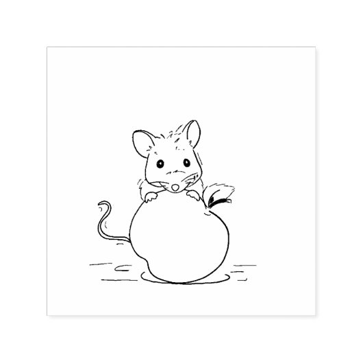 Auto-encreur Tampon souris et pomme (Design)