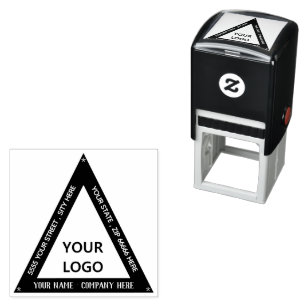 Auto-encreur Votre logo ou photo couleur tampon d'adresse trian