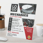 Auto-engine, automatische mechanische reparatie en reclamebord met voetstuk (Insitu)