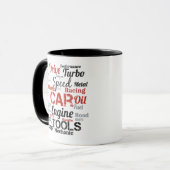 Auto-enthousiast Word Cloud Mok (Voorkant links)