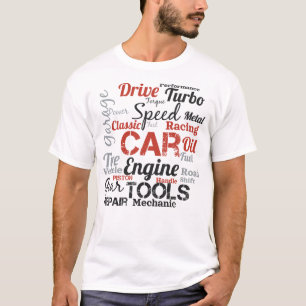 Auto-enthousiast Word Cloud T-shirt