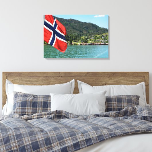 Auto ferry in Noorwegen canvas print (Insitu (Slaapkamer))