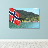 Auto ferry in Noorwegen canvas print (Insitu (Houten vloer))