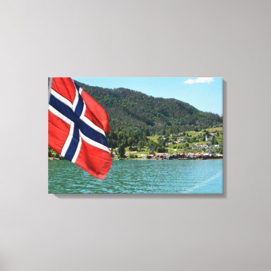 Auto ferry in Noorwegen canvas print (Voorkant)
