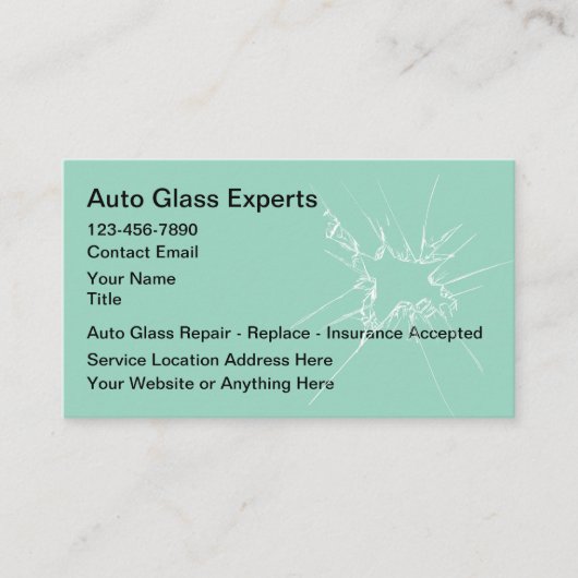 Auto Glass Mobile Repair Service Visitekaartje (Voorkant)
