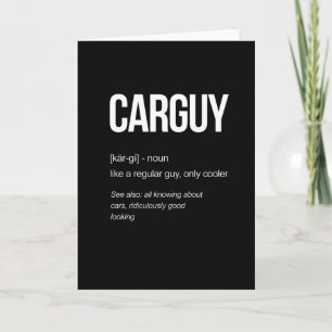 Auto Guy Definitie Grappige cadeau-ideeën Kaart