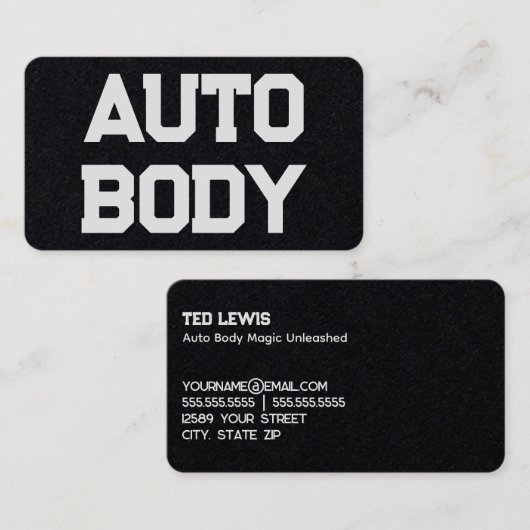 Auto hoofdtekst visitekaartje (Voorkant / Achterkant)