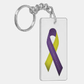 Auto-immune hepatitisbewustzijn Paarse geel Sleutelhanger (Voorkant Links)