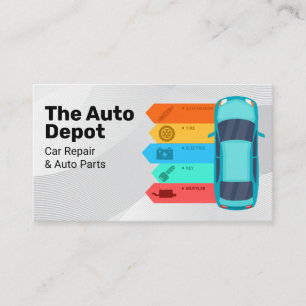 Auto Infographic Auto-onderdelenservices Visitekaartje