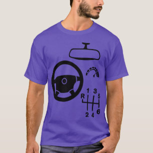 Auto-interieur met snelheidsmeter 6 versnellingen t-shirt
