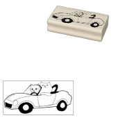 auto - kattenstempel 	rubberstempel (Gestempeld)