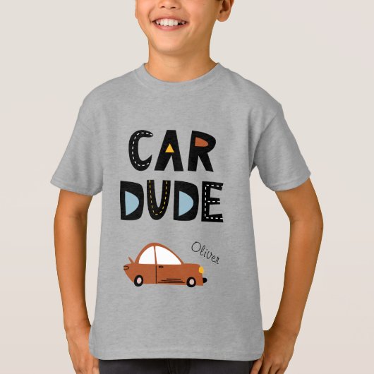 Auto kerel met naam t-shirt (Voorkant)