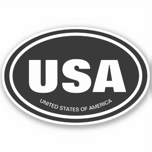 Auto landcode en staat afkorting ovaal vinyl sticker (Voorkant)