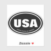 Auto landcode en staat afkorting ovaal vinyl sticker (Vel)