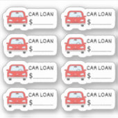 Auto Lening Herinnering Bill Due Tracker Bujo Plan Sticker (Voorkant)