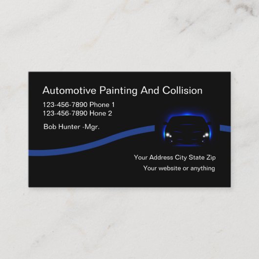 Auto lichaam en botsing visitekaartje (Voorkant)
