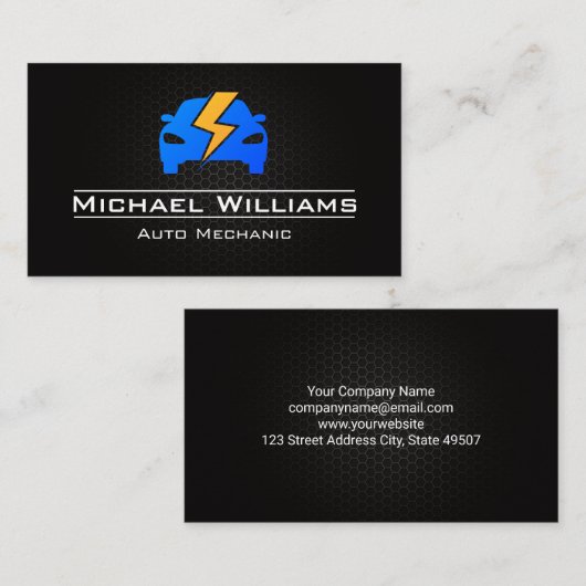 Auto logo bliksem visitekaartje (Voorkant / Achterkant)