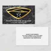 Auto Logo | Goud metaal | Marmer Visitekaartje (Voorkant / Achterkant)