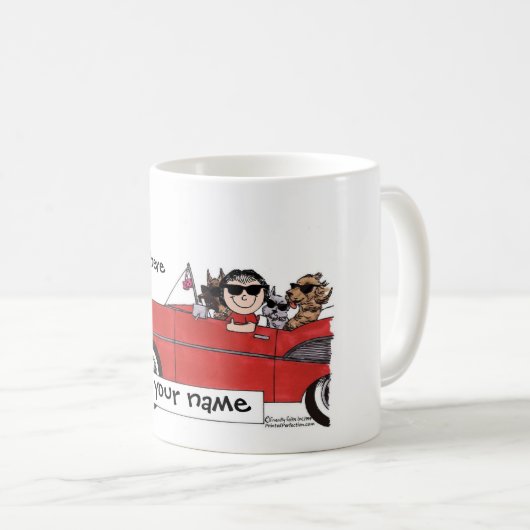 Auto Lover Personalized Cartoon Koffiemok (Voorkant rechts)