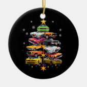 Auto Madness Kerstboom Klassieke Spier Auto's XMA Keramisch Ornament (Voorkant)