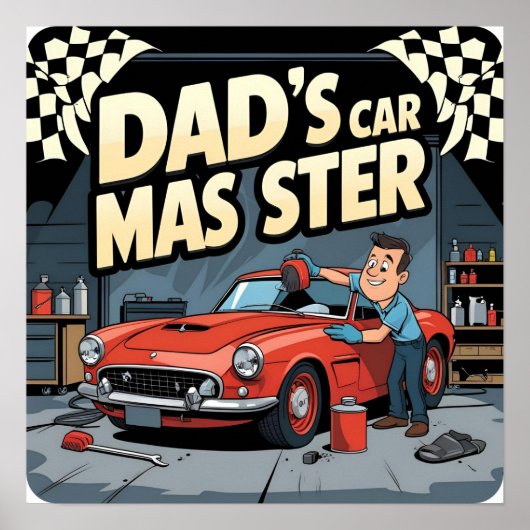 Auto Master Papa Retro Poster numérique Imprimer (Devant)