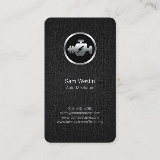 Auto mécanicien moteur Icône Carte de visite noir (Devant)