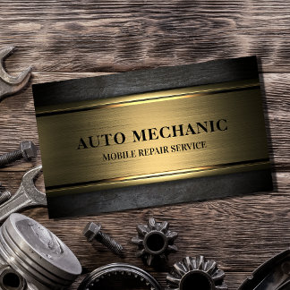 Auto Mechanic Automotive Reparatie Service Metaal Visitekaartje