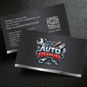 Auto Mechanic Automotive Reparatie Service QR Code Visitekaartje