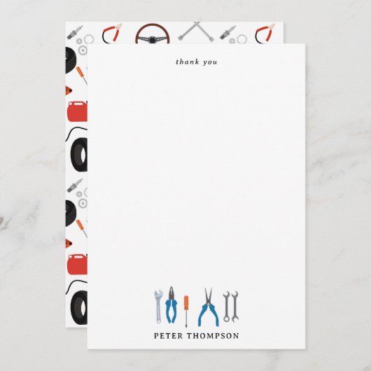 Auto Mechanic Automotive Tools Bedankkaart (Voorkant / Achterkant)