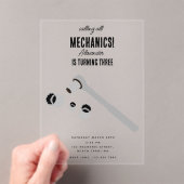 Auto Mechanic Automotive Tools Boy Verjaardagsfees Acryl Uitnodigingen (Insitu (Draagbaar))