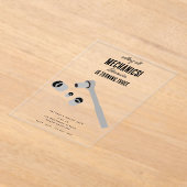 Auto Mechanic Automotive Tools Boy Verjaardagsfees Acryl Uitnodigingen (Laagn)