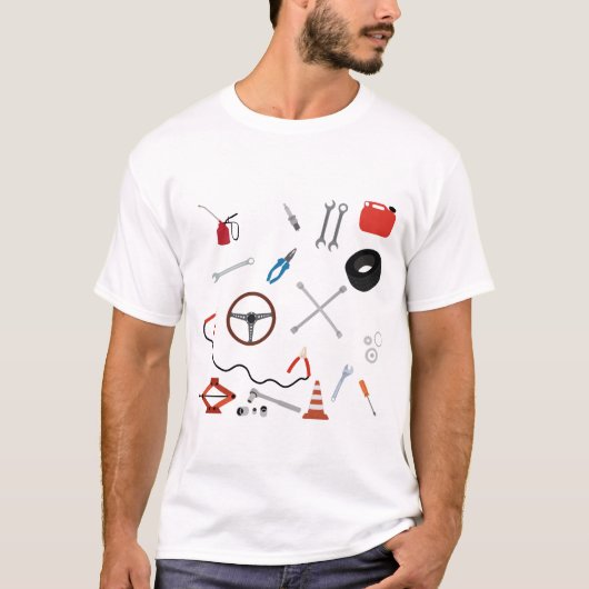 Auto Mechanic Automotive Tools Thema T-shirt (Voorkant)