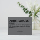 Auto Mechanic - Carte postale de définition de tém (Debout devant)