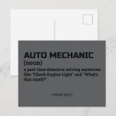 Auto Mechanic - Carte postale de définition de tém (Devant / Derrière)