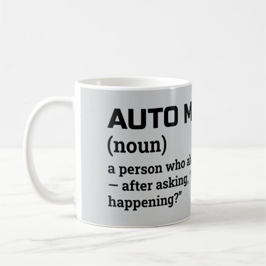 Auto Mechanic Gift - Funny Definition Mok (Links)