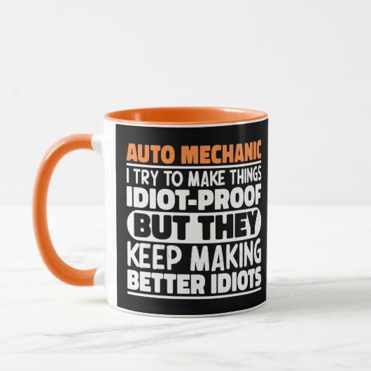 Auto Mechanic Ik probeer dingen Idiot Grappig te m Mok (Links)