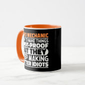 Auto Mechanic Ik probeer dingen Idiot Grappig te m Mok (Voorkant links)