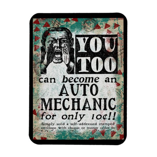 Auto Mechanic Magnet - Funny Retro Magneet (Verticaal)