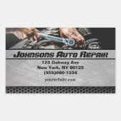 Auto Mechanic Repair Service Business Rechthoekige Sticker (Voorkant)