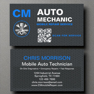 Auto Mechanische QR Code Mobiele Auto Monogram Visitekaartje