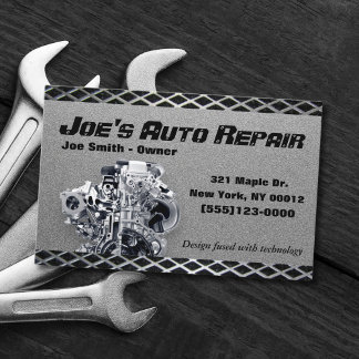 Auto-mechanische reparatie motorservice visitekaartje