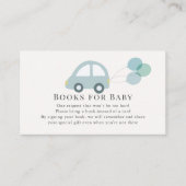 Auto met ballonnen Blue Boy Book Request Informatiekaartje (Voorkant)