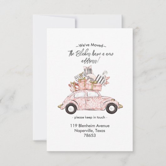 Auto met Boxes We hebben de uitnodiging verplaatst (Voorkant)