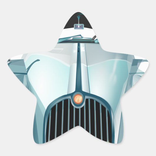 auto met oldtimer ster sticker (Voorkant)