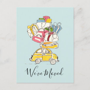 Auto met reiskoffers We hebben Briefkaart verplaat