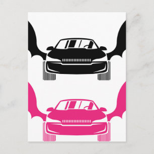 Auto met vleugels briefkaart