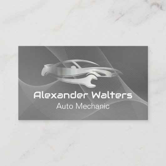 Auto moersleutel Logo | Mechanisch Visitekaartje (Voorkant)