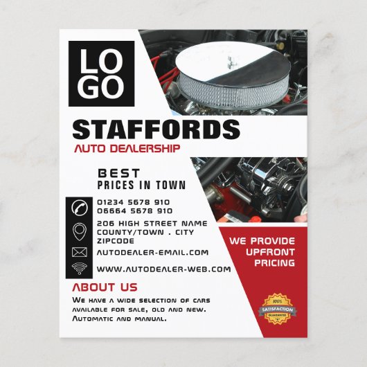 Auto Motor, Auto Dealership Adverteren Flyer (Voorkant)